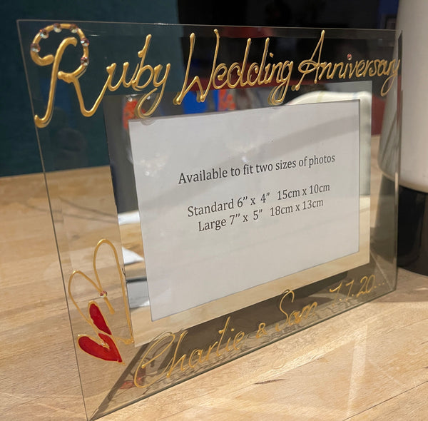 Ruby (40th) Wedding Anniversary Photo: Frame Landscape (Milestone)