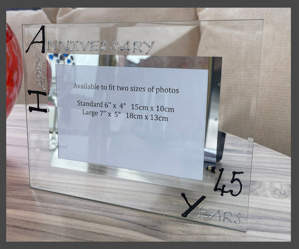 45th Wedding Anniversary Gift Photo: Frame Landscape (Blk/Sil)