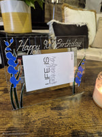 Hand Painted 90th Birthday Gift Photo Frame: Landscape Flowers