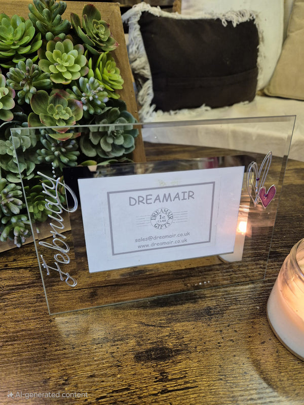 Birthstone Amethyst February Personalised/Non Personalised Landscape Frames 2 sizes