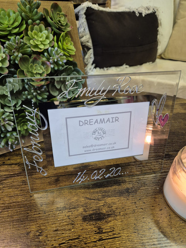 Birthstone Amethyst February Personalised/Non Personalised Landscape Frames 2 sizes