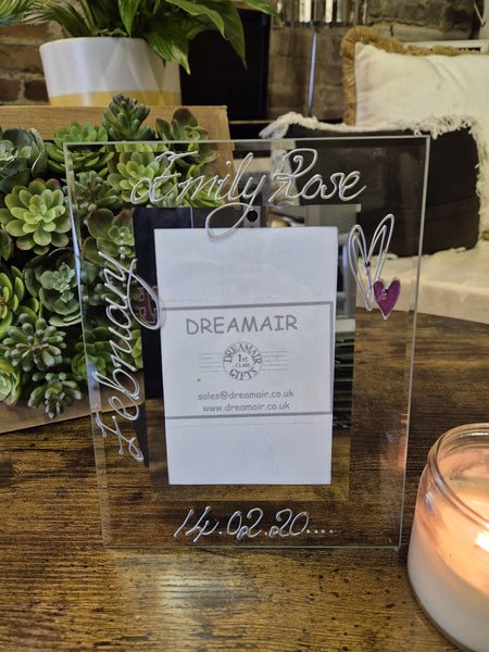 Birthstone Amethyst February Personalised/non personalised Portrait Frames 2 sizes