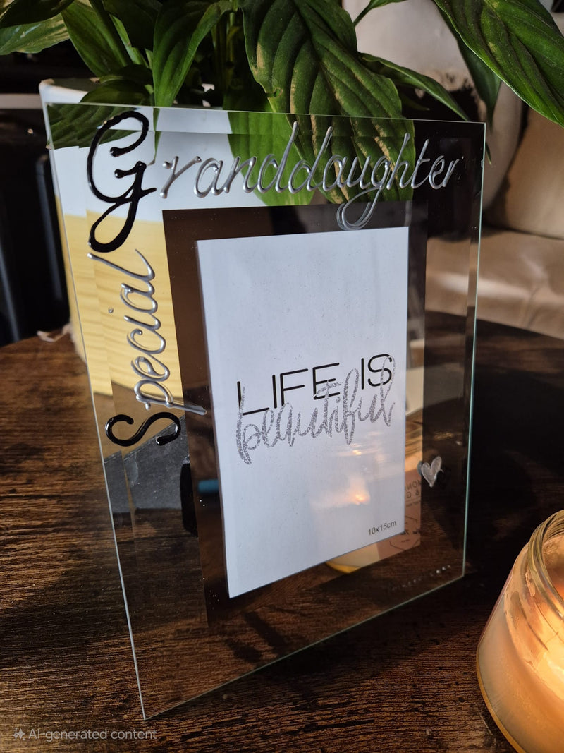 Special Granddaughter Gift Photo Frame: Portrait B/S 4"x6" or 5"x7"