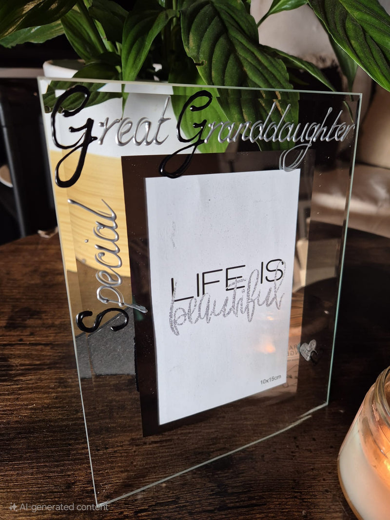 Special Great Granddaughter Gift Photo Frame: Portrait BS 4"x6" or 5"x7"