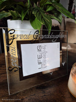 Special Great Granddaughters Gift Photo Frame: Landscape (Blk/Sil)