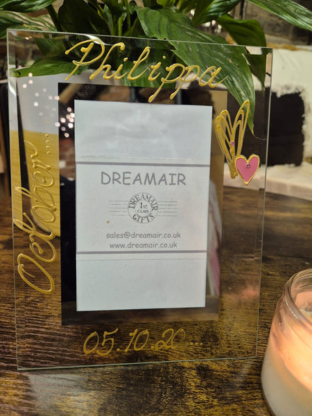 Birthstone October Pink Tourmaline Personalised/Non Personalised Portrait Photo Frame 2 sizes