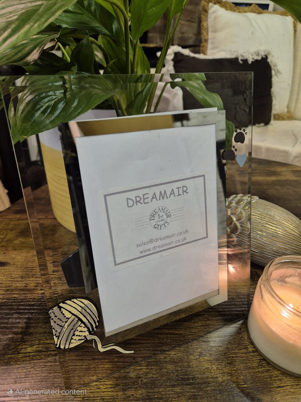 Hand Painted Pet Ball of String & Cat Paws Frame Portrait 2 sizes