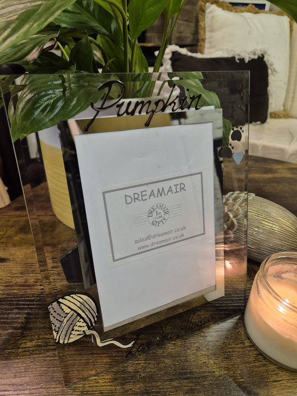 Hand Painted Pet Ball of String & Cat Paws Frame Portrait 2 sizes