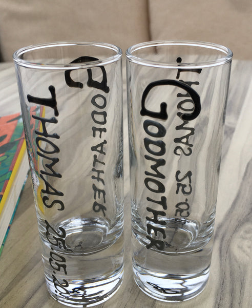 Godmother Design Gift Shot Glass: (Black/Silver)