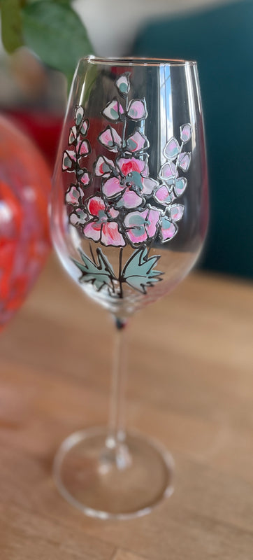 Delphinium Flower Gift Wine Glass