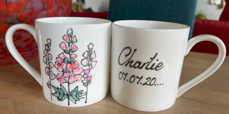 Delphinium Fine Bone China Mug 1 pint