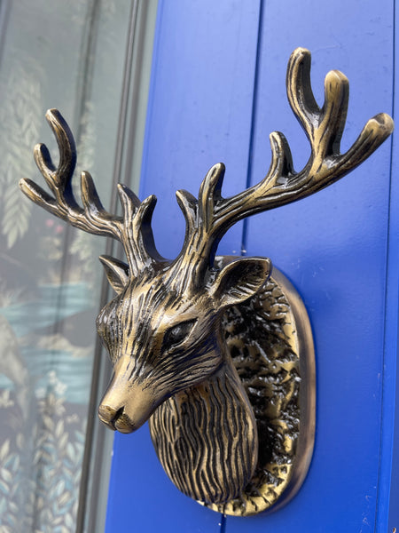 Supersize Highland Stag Door Knocker (Antique Brass)
