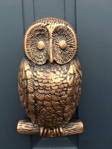 Owl Door Knocker Copper