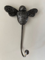 Bee Coat Hook Antique Silver