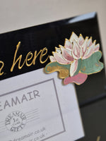 Cute Frog And Lilly Landscape Black Glass Frame