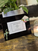 Cute Frog And Lilly Landscape Black Glass Frame