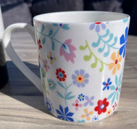 1 Pint Fine Bone China Large Mug Bright  Flowers