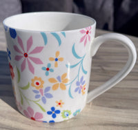 1 Pint Fine Bone China Large Mug Bright  Flowers