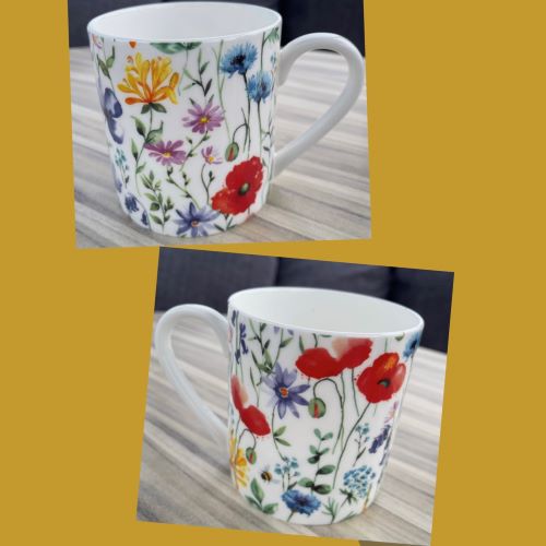 1 Pint Fine Bone China Large Mug Flowers