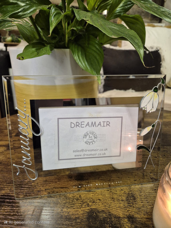 Flower Of The Month January Snowdrop Personalised/non personalised Landscape 2 sizes