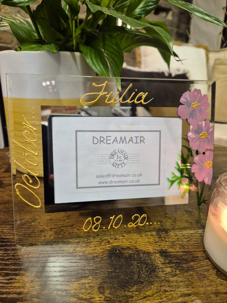 Flower Of The Month October Personalised/Non Personalised Landscape 2 sizes Cosmos Flower