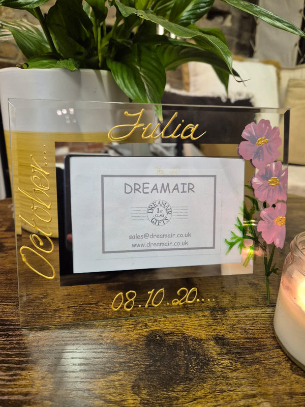 Flower Of The Month October Personalised/Non Personalised Landscape 2 sizes Cosmos Flower