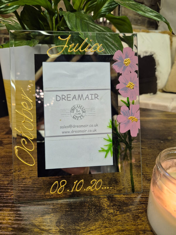 Flower Of The Month October Cosmos Flower Personalised/Non Personalised Portrait 2 sizes