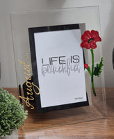 Flower Of The Month August Personalised/Non Personalised Portrait 2 sizes Poppy Flower