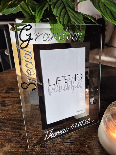 Hand Painted Special Grandson B/S Photo Frame Portrait