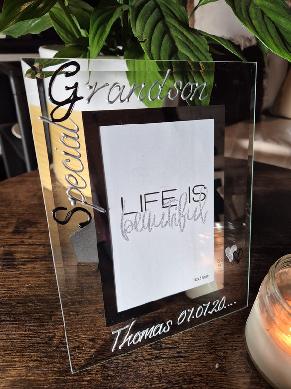 Hand Painted Special Grandson B/S Photo Frame Portrait