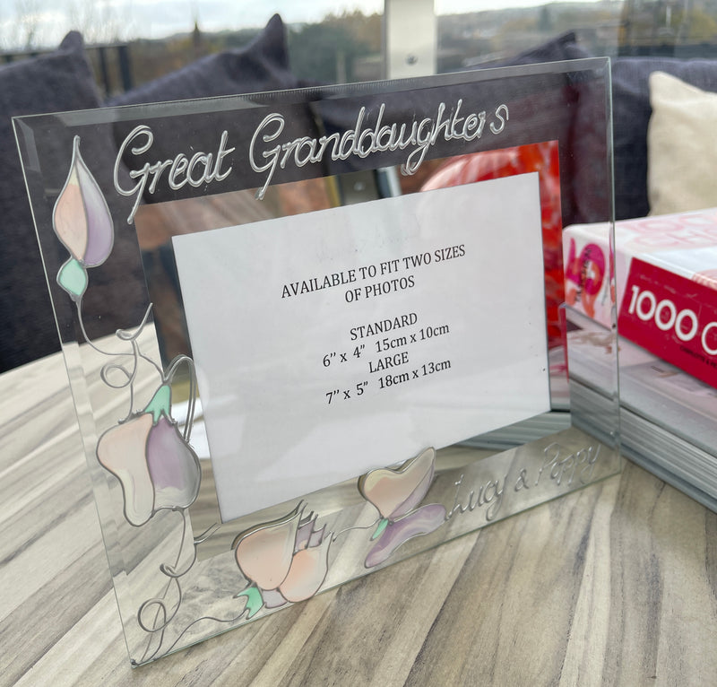 Great Granddaughters Gift Photo Frame: Landscape (Sweet Pea)