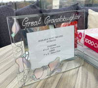 Great Granddaughter Gift Photo Frame: Landscape (Sweet Pea)