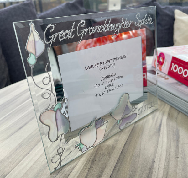 Great Granddaughter Gift Photo Frame: Landscape (Sweet Pea)