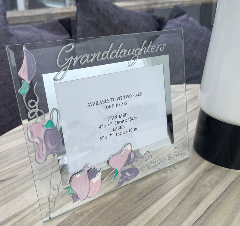 Personalised Granddaughters land picture frame (Sweet pea)