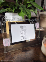 Hand Painted Great Granddaughters Picture Photo Frame: Landscape Pink heart