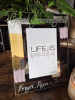 Great Granddaughters Gift Photo Frame: Portrait (Pink Hearts)