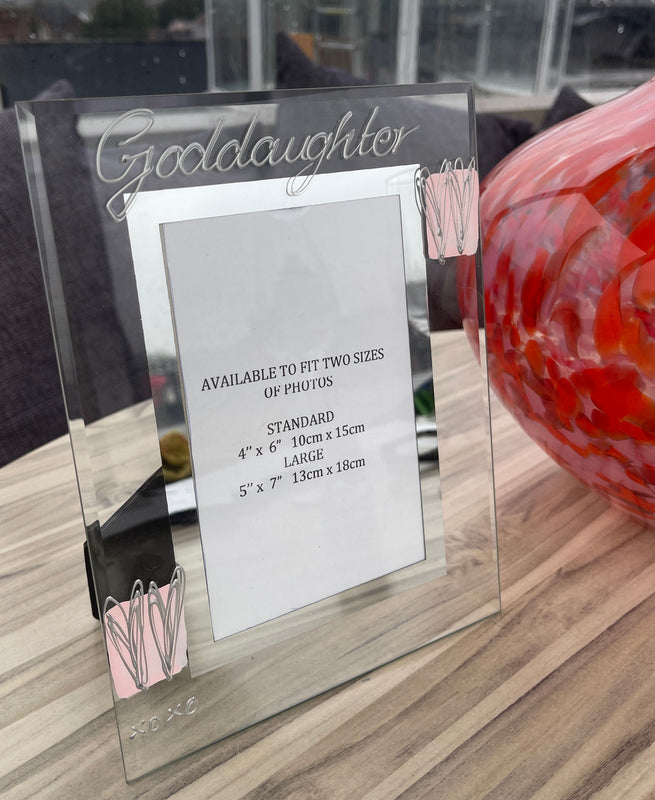 Goddaughter Photo Frame: Portrait (Hearts)