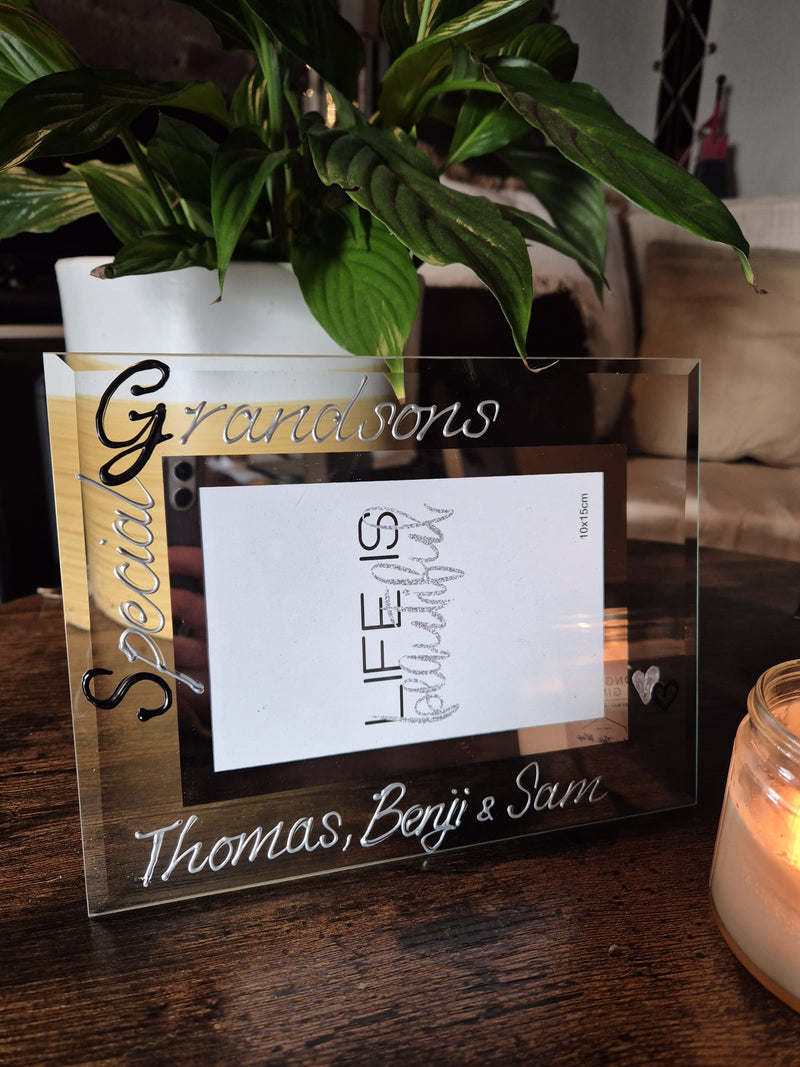 Personalised Special Grandsons Gift Photo Frame Landscape B/S 2 sizes 6"x4" 7"x5"