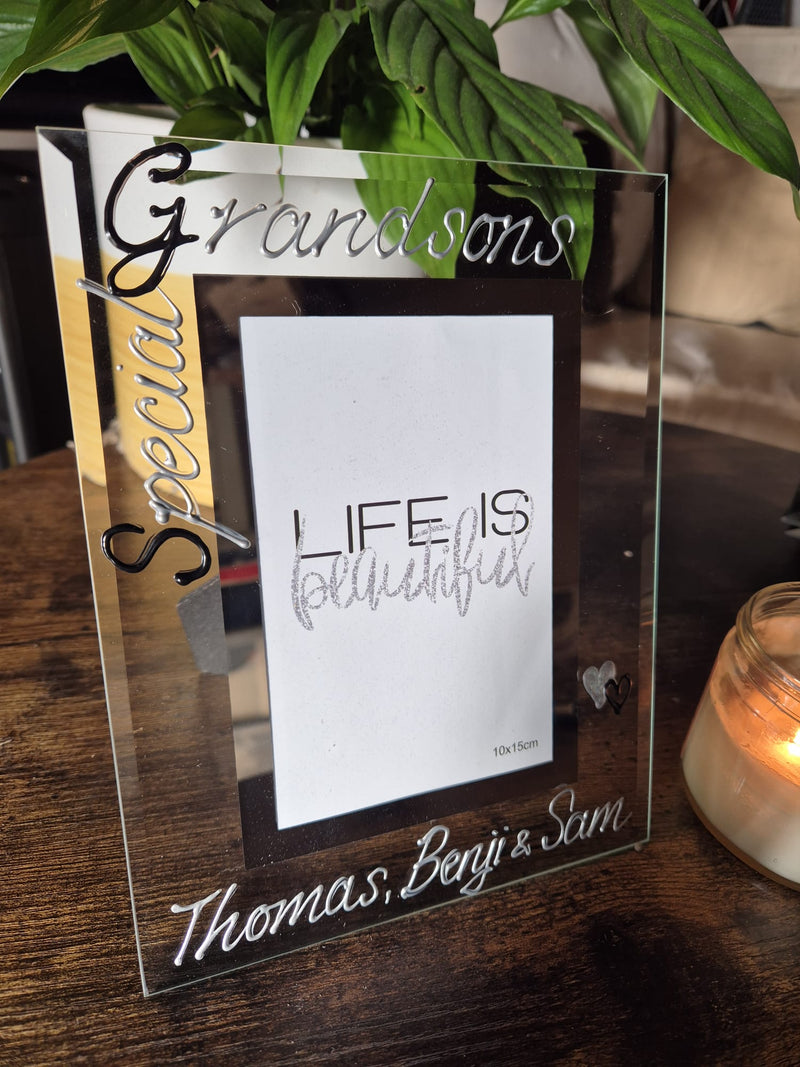 Personalised Special Grandsons B/S Frame Portrait 2 Sizes 4"x6" 5"x7"