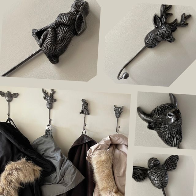 Stag Coat Hook Antique Silver