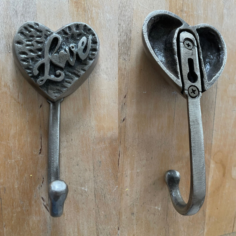 End Of Line Coat Hook - Heart Gunmetal