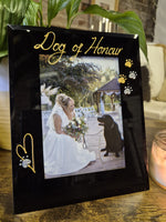 Hand Painted Pet Wedding Day Dog Of Honour Paws Frame Portrait 2 sizes