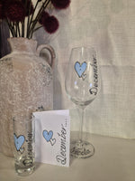 Personalised Birthstone December Zircon Wine & Shot Glass Gift Set