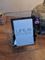 Flower Of Month February Violet Portrait Personalised/Non Personalised Photo Frames 2 sizes