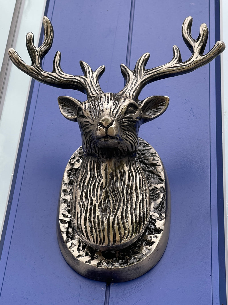 Supersize Highland Stag Door Knocker (Antique Silver)