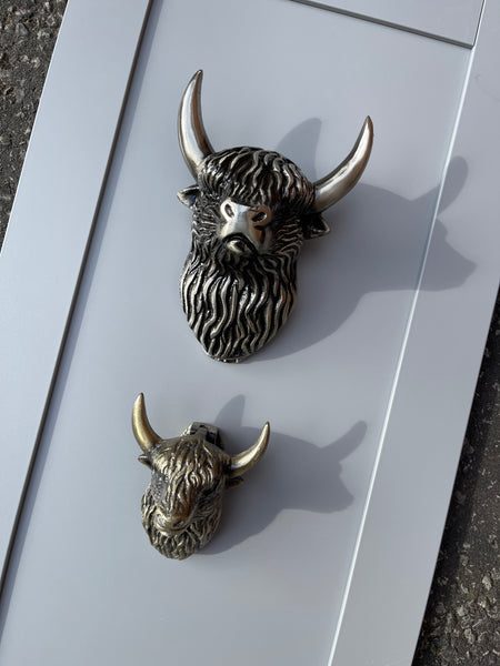 Large Highland Cow (Coo) Door Knocker (Antique Brass)