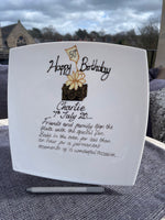 50th Birthday Gift Signature Plate: Square (Box)