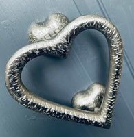 Heart Shaped Door Knocker Textured (Satin Silver)
