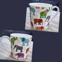 1 Pint Fine Bone China Large Mug Elephants