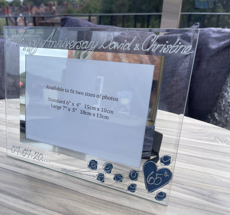 65th Wedding Anniversary Gift Photo: Frame Landscape (Flower)